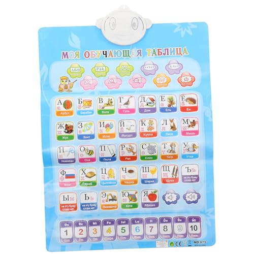 UKCOCO Russisches Alphabet Poster mit Sound Bilinguales Lernspielzeug für Farbenfrohe Russisch Englische Buchstabentafel Fördert Lesen Aussprache und Gedächtnis für Schule und Zuhause von UKCOCO