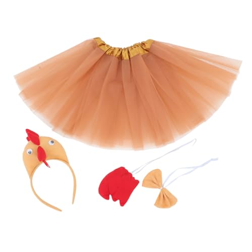 UKCOCO Satz Osterparty Verkleiden Sich Stirnband Kostüm Hühnerkleid Für Mädchen Thanksgiving -kostüm Hühnerzubehör Kostümzubehör Für Ostern Hühnerkopf-kostüm Baumwolle von UKCOCO
