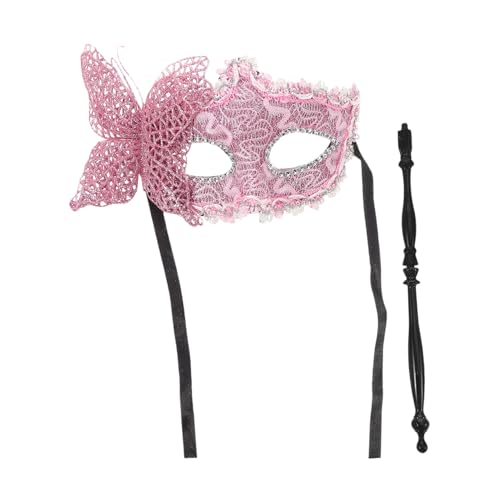 UKCOCO Schmetterling Handmaske Masquerade für Damen Kunststoff Handheld Maske mit Stick für Halloween Maskenball Kostüm Party Verkleidung von UKCOCO