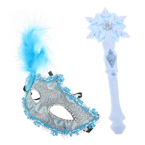 UKCOCO Schnee Zauberstab Prinzessin Zauberstäbe Cosplay Schneeflockenstab zum Leuchten bringen Zubehör Mädchen Schneeflockengeschenke Partyringe mit Prinzessinnenstäben Plastik Blau UKCOCO Schnee Zauberstab Prinzessin Zauberstäbe Cosplay Schneeflockenstab zum Leuchten bringen Zubehör Mädchen Schneeflockengeschenke Partyringe mit Prinzessinnenstäben Plastik Blau von UKCOCO