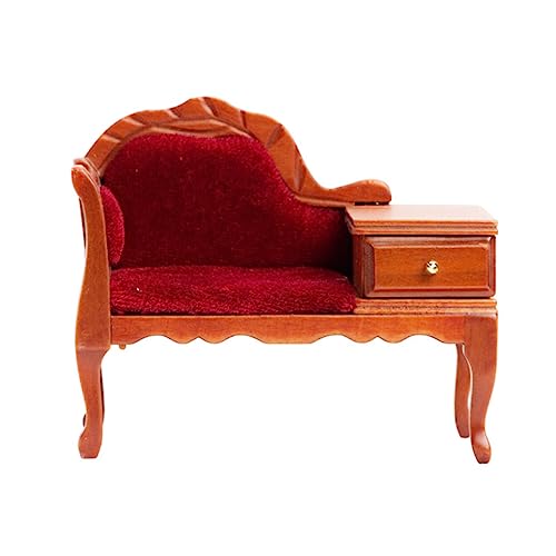 UKCOCO Sofa für Puppenhaus Mini Möbel mit Schublade Zubehör für DIY Mini Realistische Dekoration für Kreative aus Hochwertigen Materialien Gefertigt von UKCOCO