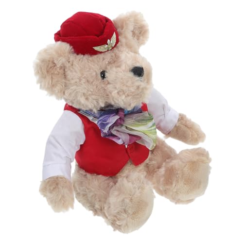 UKCOCO Stewardess Stoffbär Plüschbär Pilot Süßes Stofftier bequemer Kuschelbär Flugbegleiterspielzeug Bären-Mittelstücke für Partys Bär Plüschpuppe Pilot-Bär-Puppe tragen PP Baumwolle rot UKCOCO Stewardess Stoffbär Plüschbär Pilot Süßes Stofftier bequemer Kuschelbär Flugbegleiterspielzeug Bären-Mittelstücke für Partys Bär Plüschpuppe Pilot-Bär-Puppe tragen PP Baumwolle rot von UKCOCO