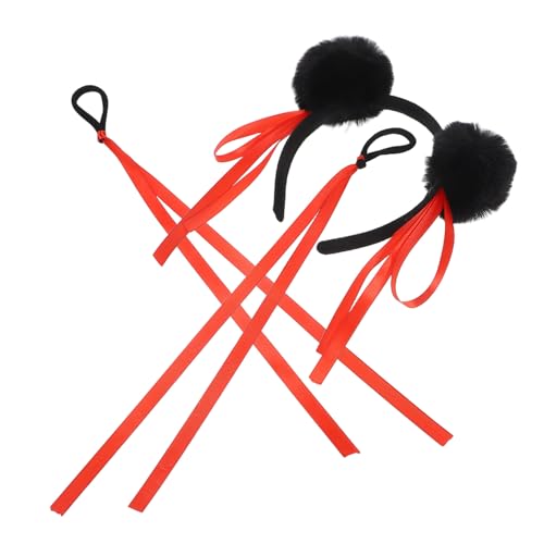 UKCOCO 1satz Süßen Plüsch- -stirnbändern Für Junge Mädchen Flauschige Kopfbedeckung Mit Zwei Haargummis Für Kostüme Und Auftritte Für Partys Und Cosplay-events von UKCOCO