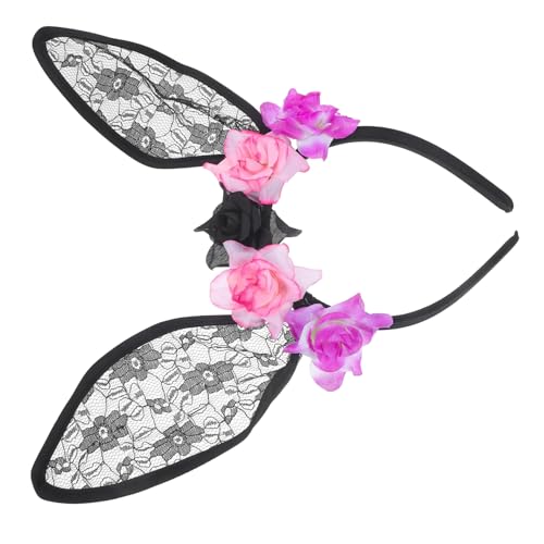 UKCOCO Stirnband mit Hasenohren Halloween Haarreifen für Cosplay Schwarzes Design für Kostümpartys Fasching Wiederverwendbar Robust von UKCOCO