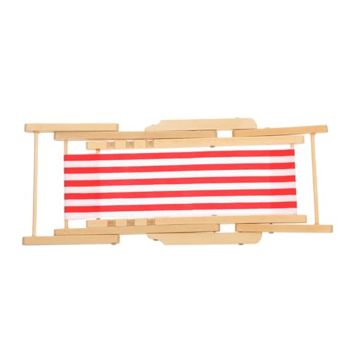 UKCOCO Strandstuhl Miniaturstühle Strand Themenzimmer Miniatur Zeug Diorama Zubehör Strandhaus Süßes Nachrichtenstuhl Ornament Katze Plüsch Stofftiere Für Mädchen von UKCOCO