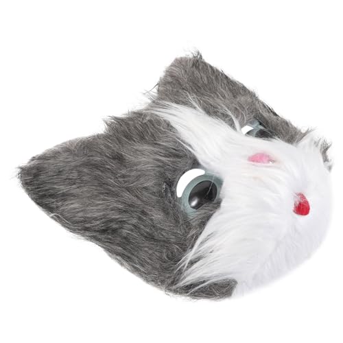 UKCOCO Süße Katzenmaske für Halloween Cosplay Flauschige Tiermaske Atmungsaktiv Kostüm Requisite für Partys Maskeraden eine Passt Meisten von UKCOCO