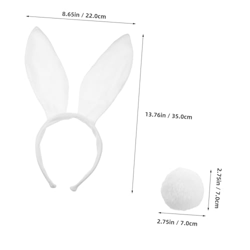 UKCOCO Süßes Bunny Ohren Stirnband und Kaninchen Set Teilig Weiches Hasenohren Kostüm Zubehör für Osterparty Karneval und Cosplay Bequemes Bunny Accessoire von UKCOCO
