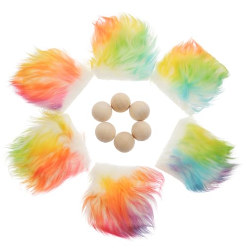 UKCOCO Teiliges DIY Gnome Bastelset mit Farbigen Vorgeschnittenen Kunstfell Bärten und Holzperlen Leicht Hautfreundlich für Weihnachts und Valentinstagsdeko Vielseitig für Zwergpuppe von UKCOCO