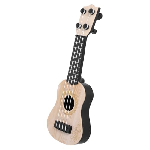 UKCOCO Ukulele für Nylon Saiten Strapazierfähiges Musikinstrument Modell Pädagogisches Lernspielzeug zur Musikalischer Entwicklung und Hand Auge Koordination Cremeweiß von UKCOCO