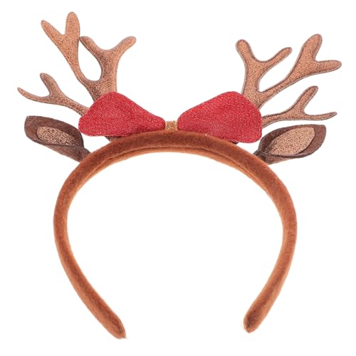UKCOCO Weihnachts Haarreif Rentiergeweih Stirnband Leichtes Komfortables Party Accessoire für Jugendliche Festliches Flauschiges Kostüm Stirnband für Weihnachten und Feiern von UKCOCO