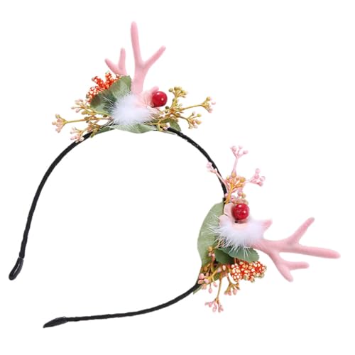 UKCOCO Weihnachts Haarreif mit Rentiergeweih Einstellbares Party Stirnband für Frauen und Mädchen Vielseitig für Weihnachten Karneval Geburtstag und Festtagskostüm von UKCOCO