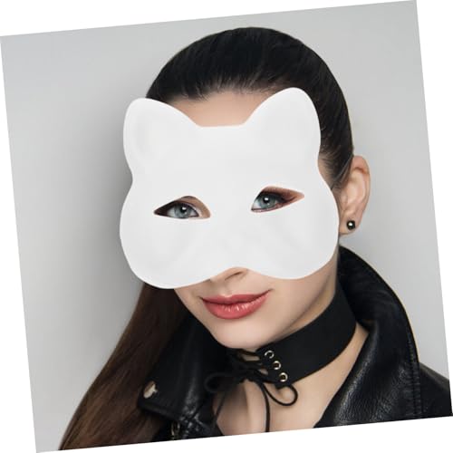 UKCOCO Weiße Katzenmaske zum Bemalen mit Weichem Plüsch Selbstklebend DIY Tiermaskerade für Halloween Fasching und Cosplay Kreative Handbemalte Halbgesichtsmaske für Kostüme UKCOCO Weiße Katzenmaske zum Bemalen mit Weichem Plüsch Selbstklebend DIY Tiermaskerade für Halloween Fasching und Cosplay Kreative Handbemalte Halbgesichtsmaske für Kostüme von UKCOCO