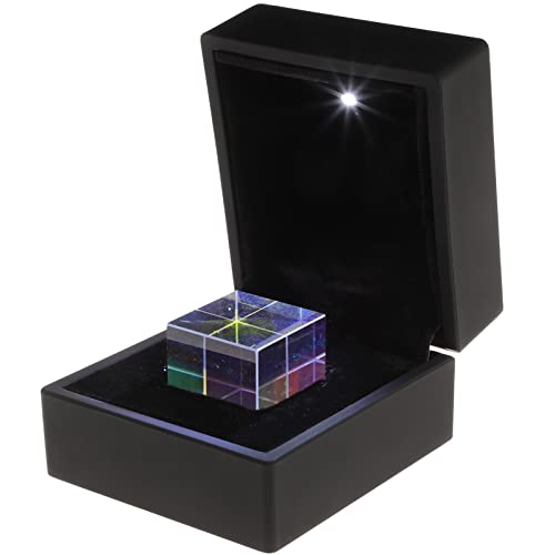 UKCOCO Würfel aus optischem Glas, Prisma mit Box, Maße 2,3 x 2,3 x 2,3 cm, für Lehrzwecke oder zur Dekoration UKCOCO Würfel aus optischem Glas, Prisma mit Box, Maße 2,3 x 2,3 x 2,3 cm, für Lehrzwecke oder zur Dekoration von UKCOCO