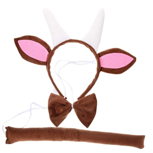 UKCOCO Ziegenkostüm Set aus Ziegenhörner Stirnband Ohren und aus Leichtem Niedliches Cosplay Zubehör für Halloween Karneval Mottoparty und Erwachsene von UKCOCO