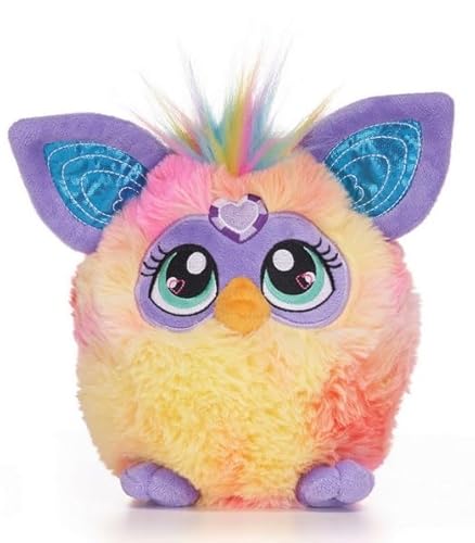 UKToyworld Plüsch-Furby, 17,8 cm, rosa / gelb, Regenbogen-Furby, Plüschtier (Farbmuster kann variieren) von UKToyworld