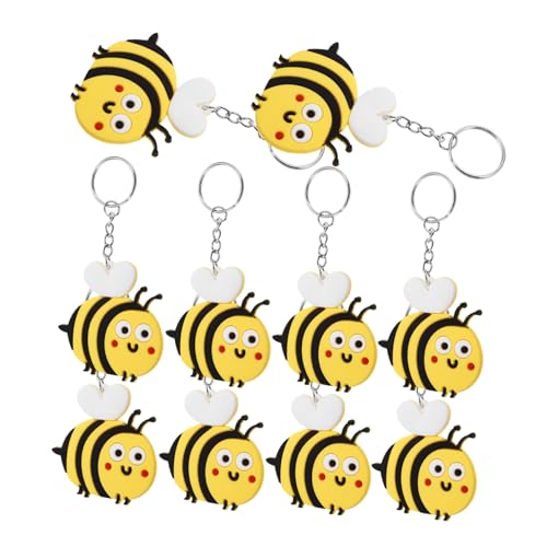 ULDIGI 10 Stück Cartoon Biene Schlüsselanhänger aus Metall und Silikon Niedliche Bienendeko für Taschen Schlüssel Auto Vielseitige Party Mitgebsel Gelber Bee Keyring Anhänger ULDIGI 10 Stück Cartoon Biene Schlüsselanhänger aus Metall und Silikon Niedliche Bienendeko für Taschen Schlüssel Auto Vielseitige Party Mitgebsel Gelber Bee Keyring Anhänger von ULDIGI