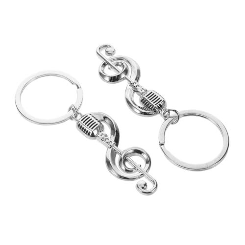 ULDIGI 2 Pcs Metal Musical Note Keychain Musiksymbol Charm Musikalischer Mikrofon -schlüsselringanhänger Für Musikfestivals Party Bevorzugt Dekorationen Silber ULDIGI 2 Pcs Metal Musical Note Keychain Musiksymbol Charm Musikalischer Mikrofon -schlüsselringanhänger Für Musikfestivals Party Bevorzugt Dekorationen Silber von ULDIGI