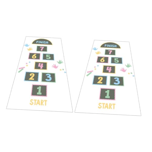ULDIGI 2 Stück Selbstklebende Zahlen Hüpfspiel Wand und Bodendekoration für Kinderzimmer Robustes Lernspielzeug Farbenfrohe Hopscotch Sticker Einfache Montage Fördert Zahlenverständnis von ULDIGI