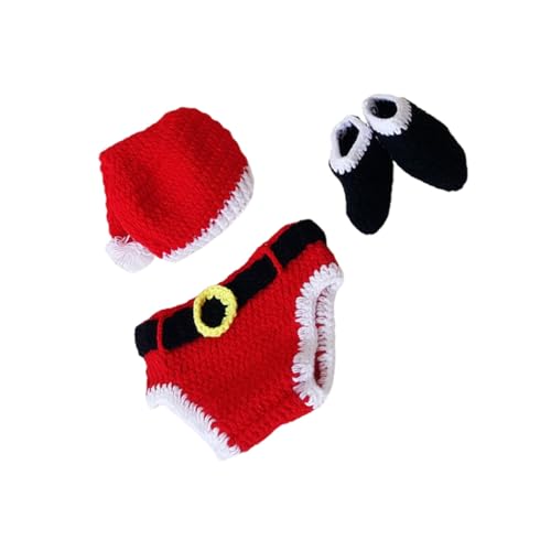 ULDIGI 3 Stück Neugeborenen Fotografie Handgestrickt Outfits mit Weihnachtsmütze Unterhose Schuhe für Junge Mädchen Babyfotografie Requisiten Weihnachtskostüm ULDIGI 3 Stück Neugeborenen Fotografie Handgestrickt Outfits mit Weihnachtsmütze Unterhose Schuhe für Junge Mädchen Babyfotografie Requisiten Weihnachtskostüm von ULDIGI