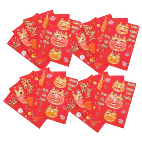 ULDIGI 30 Stück Teiliges Neujahrs-rote Umschläge Jahr Des Drachen aus Beschichtetem Papier Chinesischer Stil mit Glückssymbolen Langlebig für Geldgeschenke zu Frühlingsfest Hochzeit und von ULDIGI