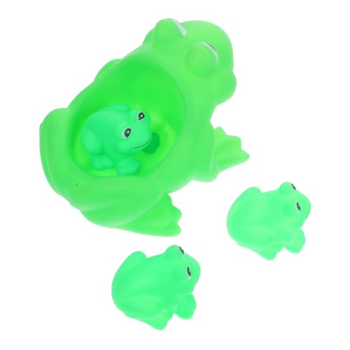 ULDIGI 4 Stück Teiliges Bade Sicherem Vinyl mit Frosch Motiv Bunte Wasserspielzeuge für Junge Mädchen Badewanne Fördert Spielerisches Lernen und Eltern Junge Mädchen interaktion Beim von ULDIGI