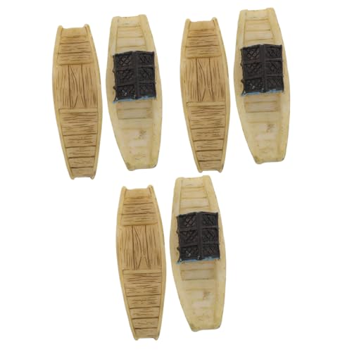 ULDIGI 6 Stück Miniatur Boot Kunstharz Kleines Bootsmodell DIY Handwerk Mikro Landschaftsornamente Home Office Winzige Mini Boot Figuren Für Bonsai Feengarten Zubehör von ULDIGI