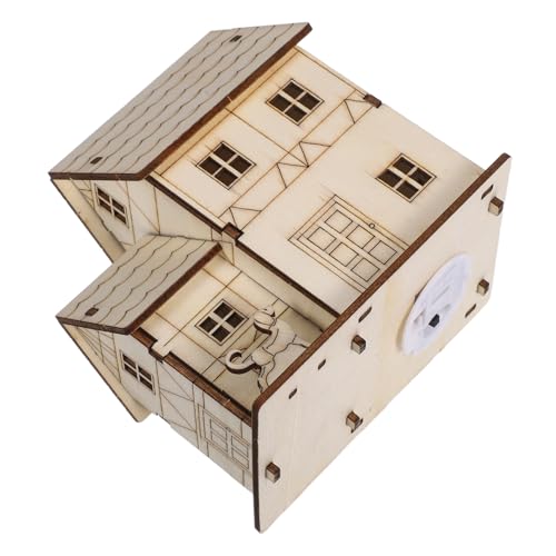 ULDIGI Blockhaus Modellpuzzle Für Erwachsene Miniatur Hüttenbausatz Mini Hausbausatz Puzzle Miniatur Cottage 3D Puzzle DIY Hauspuzzle Stammbausatz Beiges Holz von ULDIGI