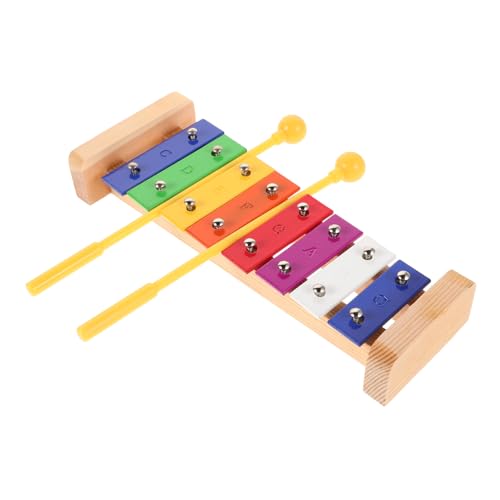 ULDIGI Holz xylophon Töne mit Metallplatten Kinderschlaginstrument Pädagogisch Bruchfest Leicht Klarer Klang Sicher mit Notenmarkierung für Frühe Musikalische Entwicklung von ULDIGI