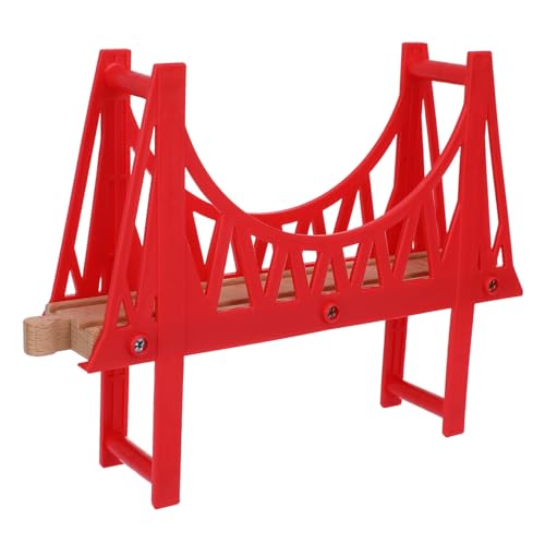 ULDIGI Holzeisenbahn Doppelstock brücke zum Zusammenbauen Robuste Holzzug schienen Zubehör für Kreative Flexible Spielzeugeisenbahn Kompatibel mit Thomas für Zuhause und Schule von ULDIGI