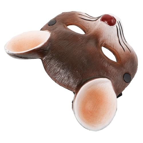 ULDIGI Mäuse-maske Braun Karneval Halloween Party Gesichtsmaske PU Schaumstoff Leicht für Erwachsene und Faschingskostüm Cosplay von ULDIGI