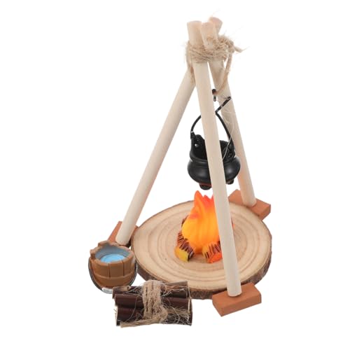 ULDIGI Miniatur Feuermodelle Teilig Rote Kunstfeuer Flammen Modell mit Hängendem Topf für Puppenhaus Dekoration und Tisch Outdoor Umgebung ULDIGI Miniatur Feuermodelle Teilig Rote Kunstfeuer Flammen Modell mit Hängendem Topf für Puppenhaus Dekoration und Tisch Outdoor Umgebung von ULDIGI