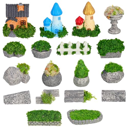 ULDIGI Miniaturgarten Resin Figuren Teiliges Wetterfeste Miniatur Dekoration für Bonsai Puppenhaus Terrarium Vielseitige Mini Gartenornamente für DIY Modelle und Desktop Display von ULDIGI