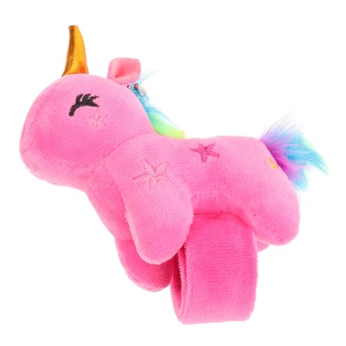 ULDIGI Plüsch-Einhorn Slap Armband aus Weichem Bequemes Kuscheltier-schnapparmband Langlebiges Party-Accessoire für Festivaldekoration Zufällige Farbe von ULDIGI