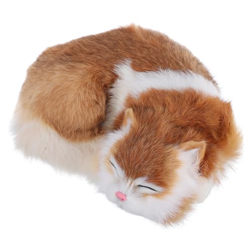 ULDIGI Stofftier Spielzeug Miniatur Katze Figuren Für Jungen Und Mädchen Dekorative Home Ornament Gefälschte Haustier Gelb Decor von ULDIGI