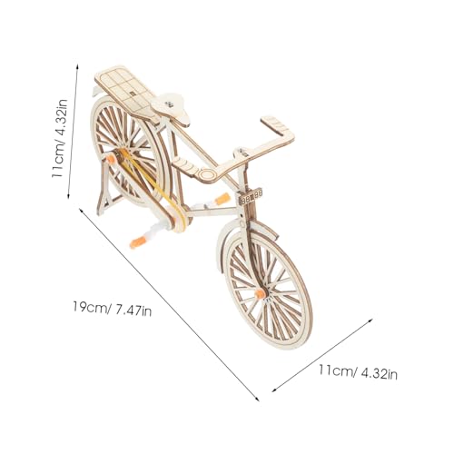ULDIGI Vintage Miniatur Fahrrad Modell Bausatz aus Holz DIY Dekoration für Robustes Langlebiges Retro Bike Ornament Fördert Kreativität und Eltern Junge Mädchen zusammenarbeit von ULDIGI