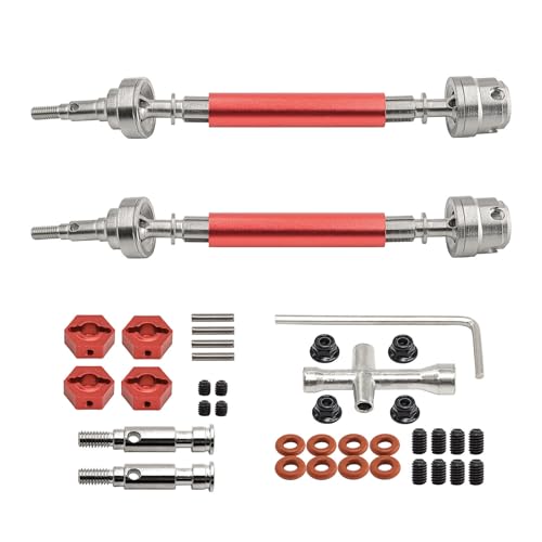1 Paar Metall CVD Antriebswelle mit Hex Adapter RC Upgrade Teile für ARRMA 1/10 2WD Gorgon RC Car (Rot) von ULIIK