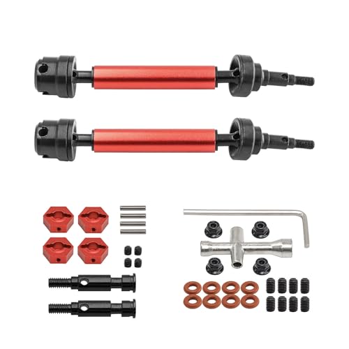 1 Paar Metall CVD Antriebswelle mit Rad Hex Adapter RC Upgrade Teile für ARRMA 1/10 2WD Gorgon RC Car (Rot) von ULIIK