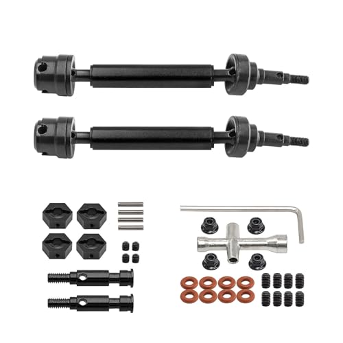 1 Paar Metall CVD Antriebswelle mit Rad Hex Adapter RC Upgrade Teile für ARRMA 1/10 2WD Gorgon RC Car (Schwarz) von ULIIK