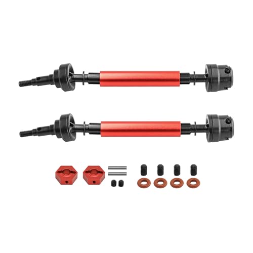 1 Paar Metall Hintere CVD Antriebswelle mit Rad Hex Adapter RC Upgrade Teile für ARRMA 1/10 2WD Gorgon RC Car (Rot) von ULIIK