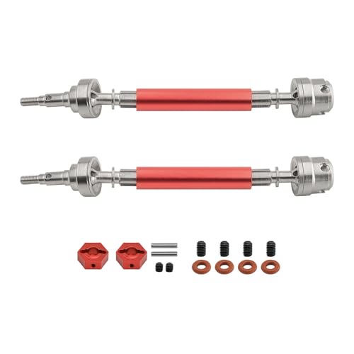 1 Paar Metall Hintere CVD Antriebswelle mit Sechskant-Adapter RC Upgrade Teile für ARRMA 1/10 2WD Gorgon RC Car (Rot) von ULIIK