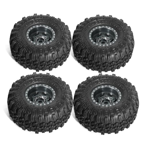 4 Stück 2,5 cm Aluminium-Radnaben-Reifen, 57 x 25 mm, RC-verbesserte Teile für 1/18 1/24 TRX4M SCX24 Crawler RC Kletterauto (Titan) von ULIIK