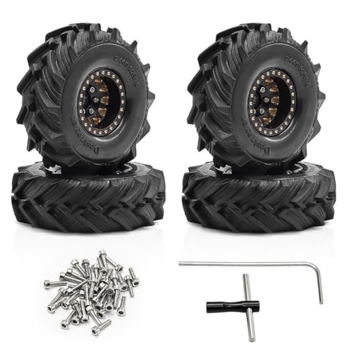 4 Stück 2,5 cm Messingfelge Reifen Rad RC Ersatzteile für 1/18 TRAXXAS TRX4M FMS SCX24 Crawler RC Kletterauto 4 Stück 2,5 cm Messingfelge Reifen Rad RC Ersatzteile für 1/18 TRAXXAS TRX4M FMS SCX24 Crawler RC Kletterauto von ULIIK