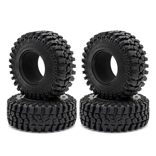 4 Stück 5,6 cm Gummireifenfelgen, 125 x 48 mm, RC verbesserte Teile für 1/10 TRX4 SCX10 90046 90047 D90 D110 Cralwer Climbing RC Car von ULIIK