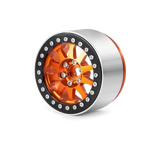 4 Stück Aluminium-Legierung 5,6 cm Radnabe Reifen Felge 64,5 x 35 mm Sechskant-Adapter 12 mm RC verbesserte Teile für 1/10 SCX10 TRX4 YK 4082 Crawler Klettern RC Car (Orange) von ULIIK