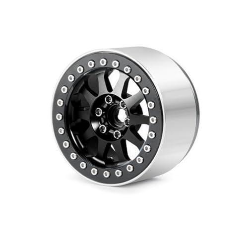 4 Stück Aluminium-Legierung 5,6 cm Radnabe Reifen Felge 64,5 x 35 mm Sechskant-Adapter 12 mm RC verbesserte Teile für 1/10 SCX10 TRX4 YK 4082 Crawler Klettern RC Car (schwarz) von ULIIK