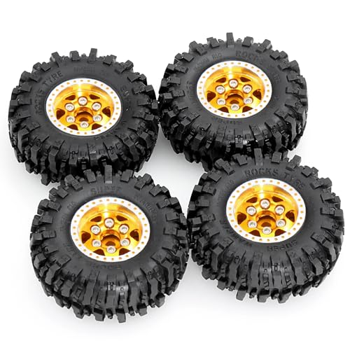 4 Stück Aluminium-Legierung Felge Nabe Reifen Räder RC Ersatzteile für Axial 1/24 SCX24 FCX24 Crawler RC Car 4 Stück Aluminium-Legierung Felge Nabe Reifen Räder RC Ersatzteile für Axial 1/24 SCX24 FCX24 Crawler RC Car von ULIIK