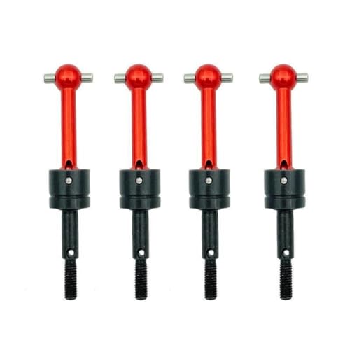 4 Stück CVD-Antriebswelle Achse Dogbone Joint RC verbesserte Teile für Tamiya TT-01 TT-02 RC Auto (rot) von ULIIK