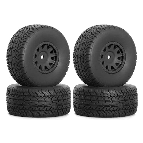 4 Stück RC-Gummireifen, 65 x 28 mm, Sechskant-Nabe, 12 mm, RC-Ersatzteile für ARRMA 1/14 Mojave GROM ARA550116 RC Car (schwarz) von ULIIK