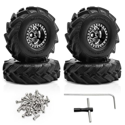 4 x 2,5 cm Aluminium-Felgenfelge, RC-Ersatzteile für 1/18 TRAXXAS TRX4M FMS SCX24 Crawler RC Auto (schwarz) von ULIIK