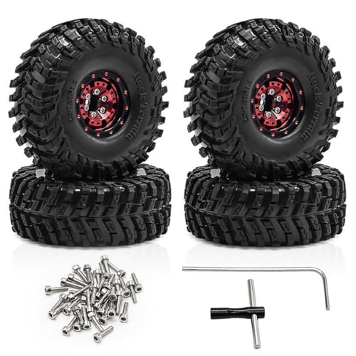 4 x 2,5 cm Aluminium-Felgenfelge, RC-Ersatzteile für 1/18 TRX4M SCX24 FMS RC Crawler RC Car (rot) von ULIIK